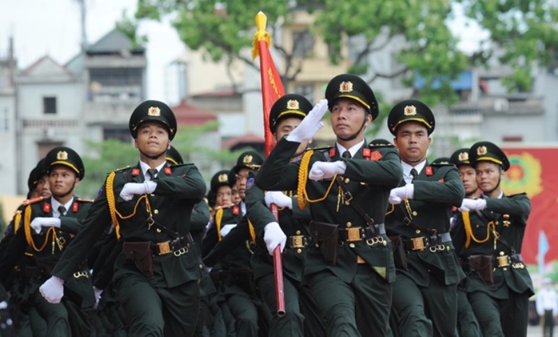 Khối các đơn vị diễu binh, diễu hành tại Đại hội khoẻ “Vì an ninh Tổ quốc” lần thứ VIII